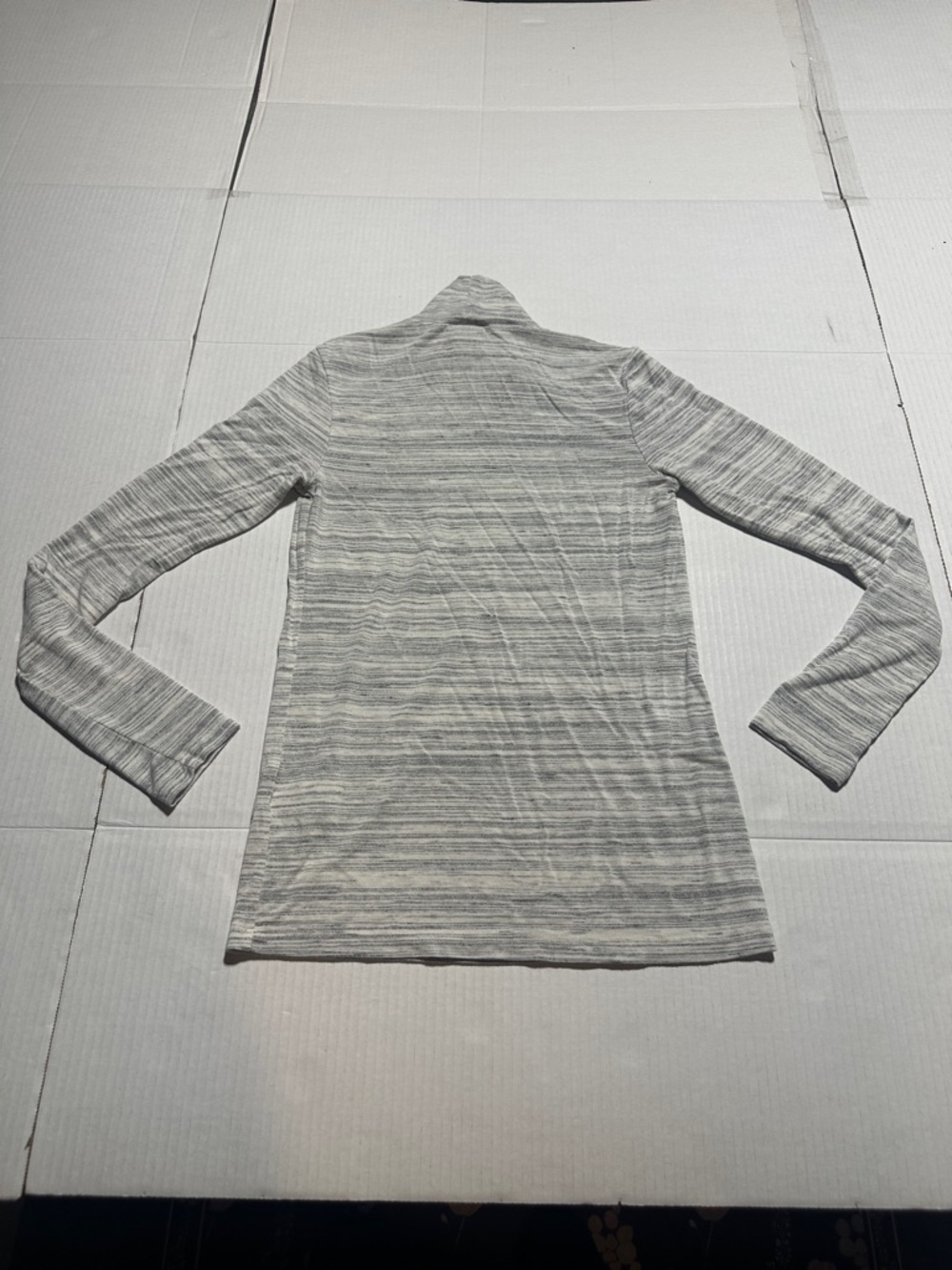 Dolan Left Coast Collection Heather Gray off white Long Sleeve Mock Neck Top XS - Picture 7 of 8